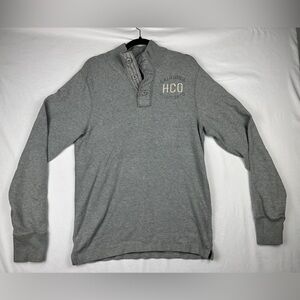 Hollister Gray Men's Sweater with Button Collar